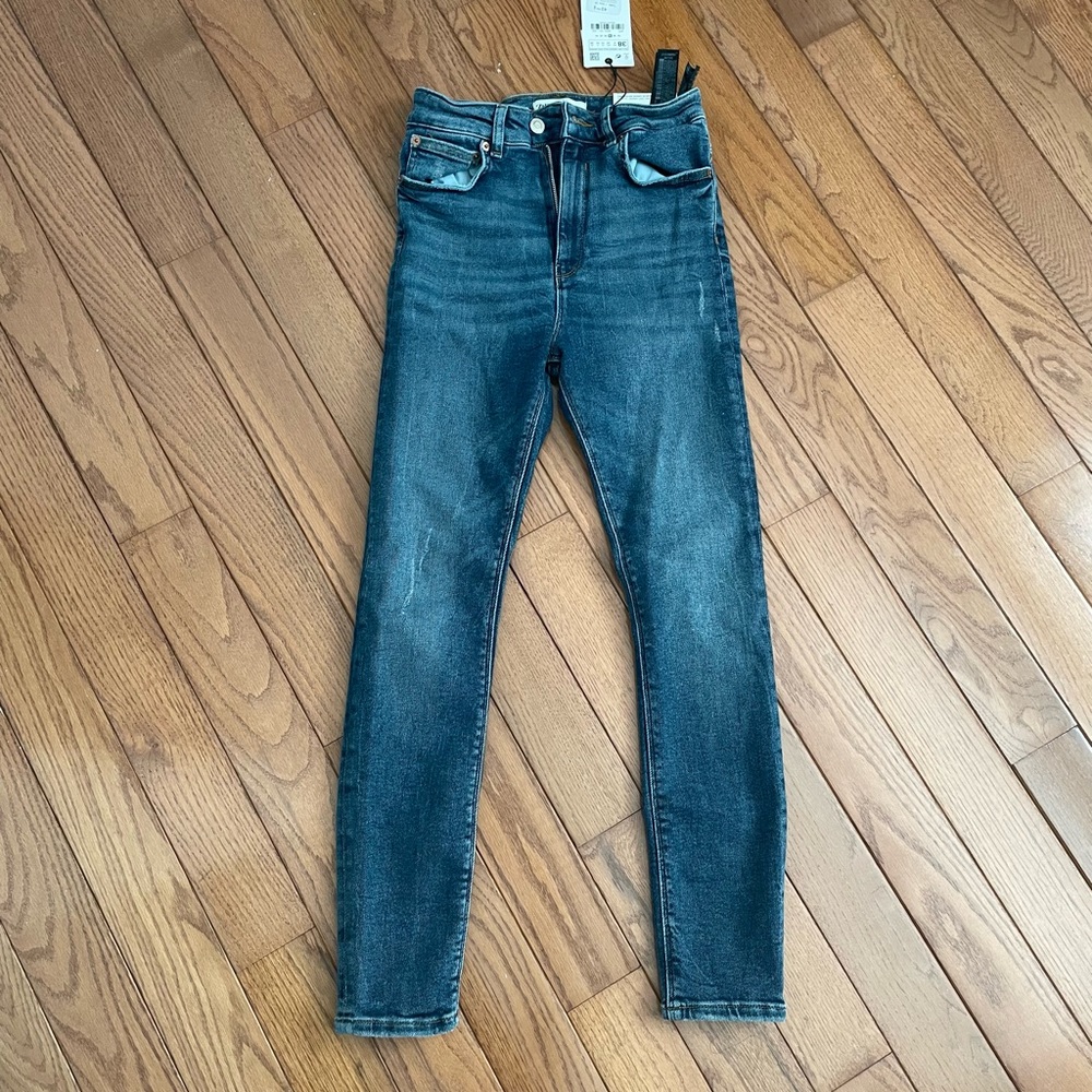 Zara 80s skinny jeans in vintage blue